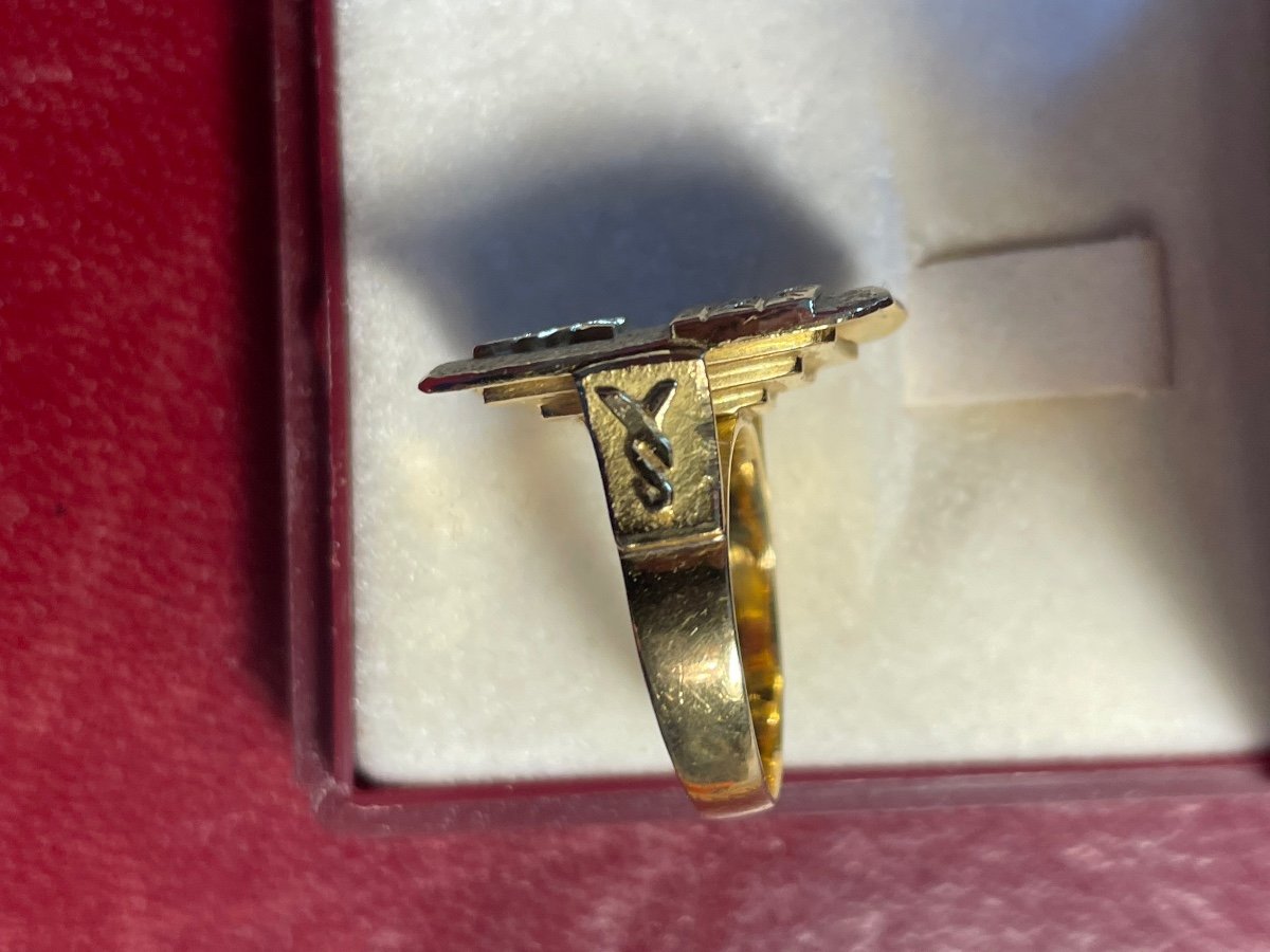 Bague Or Décor égyptien -photo-4