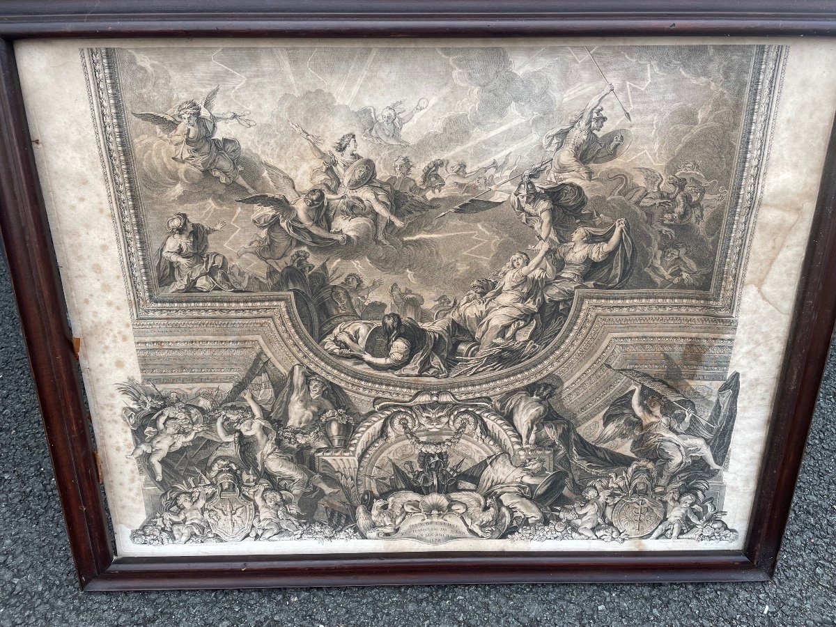 Large Engraving XVIII Eme Ch. Lebrun 