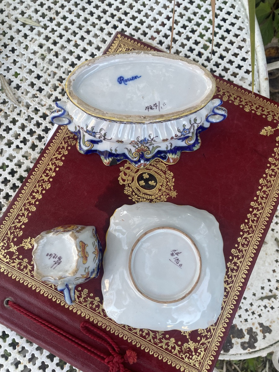 Rouen Earthenware Cup And Basket Set -photo-6