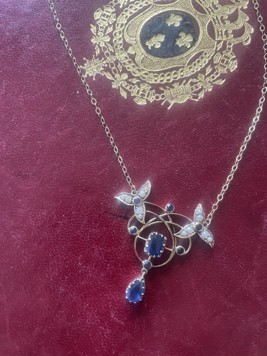 Pendentif Or Et Saphirs -photo-3