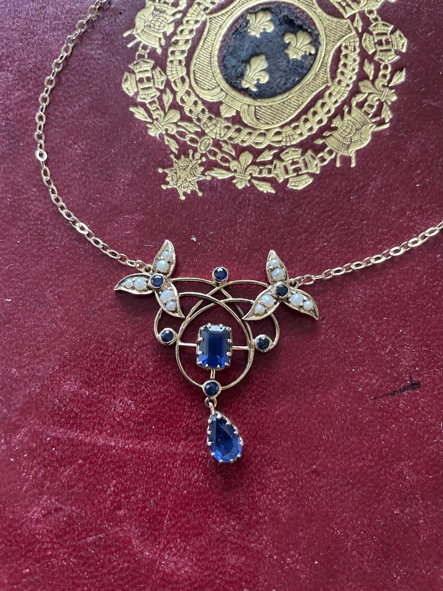 Pendentif Or Et Saphirs -photo-3