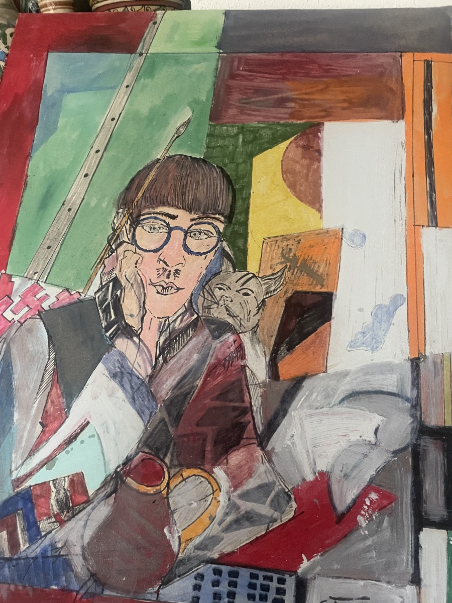 Portrait Of Foujita By Georges Terzian -photo-4