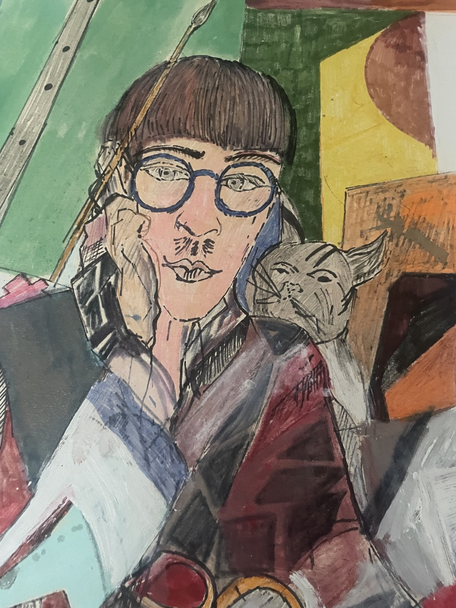 Portrait Of Foujita By Georges Terzian -photo-8