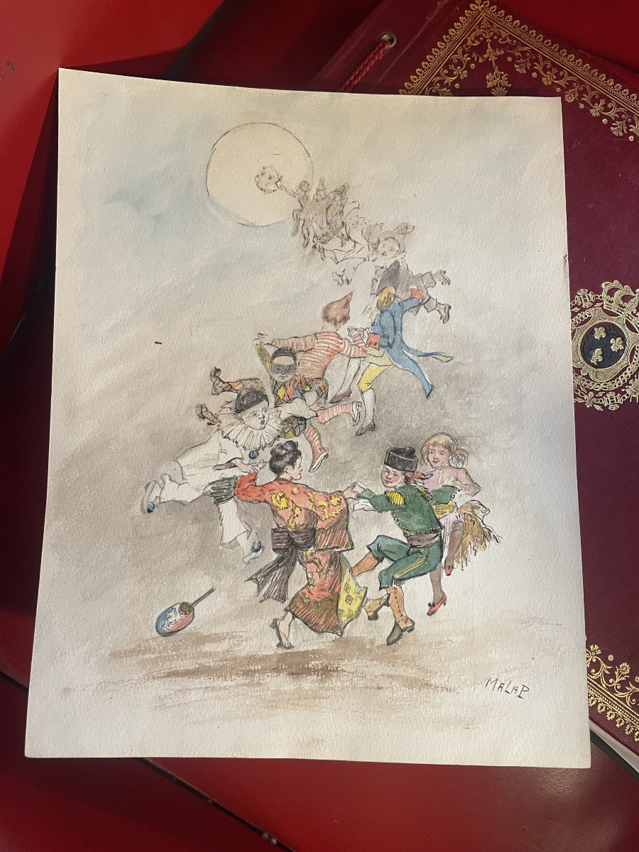 Aquarelle De Louis Maurice Malapert -photo-2