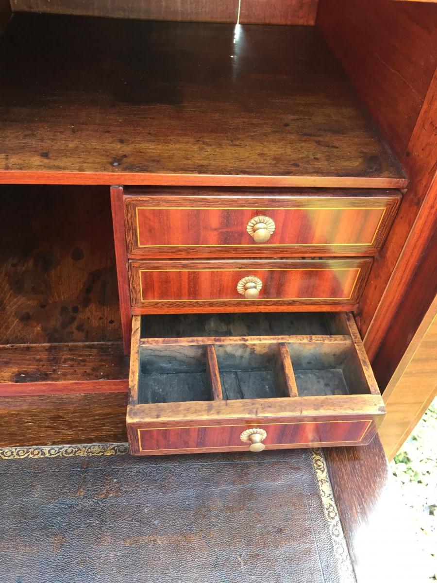 Secretaire Louis XVI D’époque Marqueterie De Fleurs -photo-1