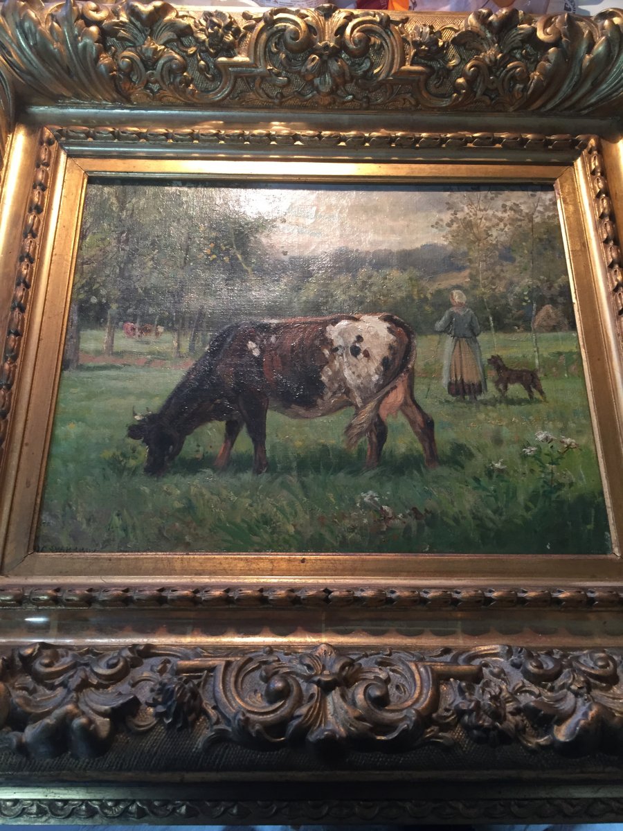 Vaches A La Prairie De James Desvarreux  Larpenteur 