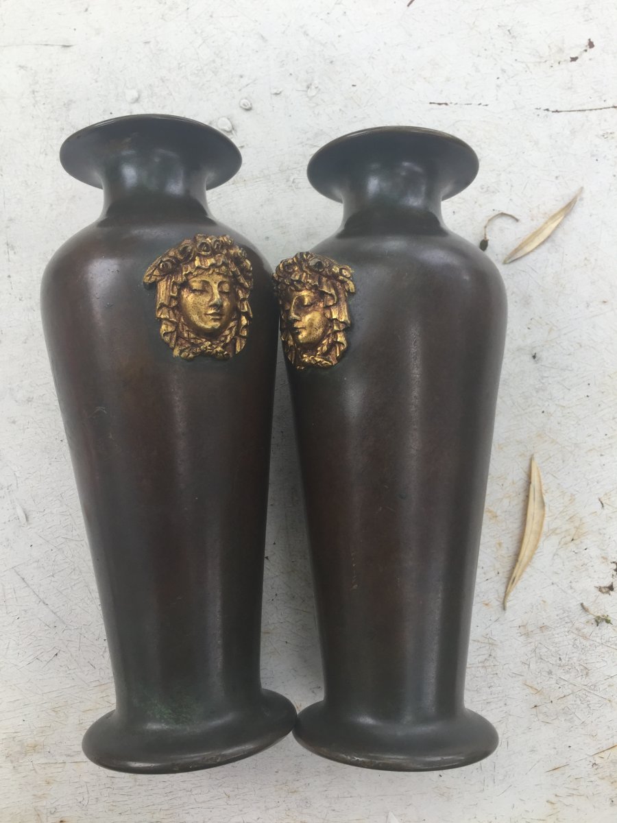 Pair Of Bronze Vases Year 40