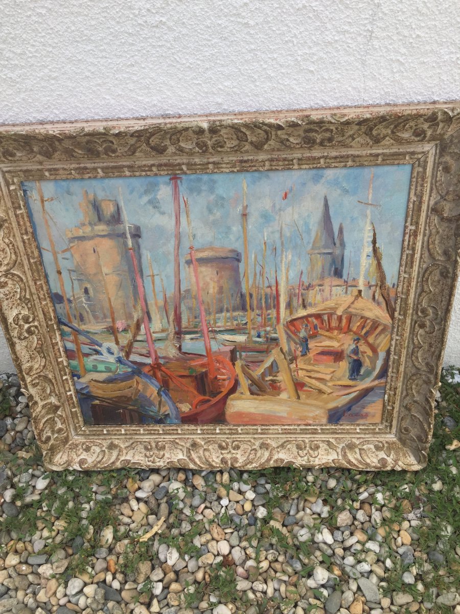 Huile Sur Toile :le Port De La Rochelle 