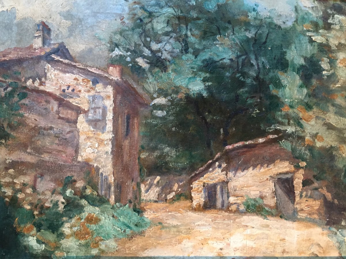 Oil On Canvas: 19th Century Peasant Farm-photo-5