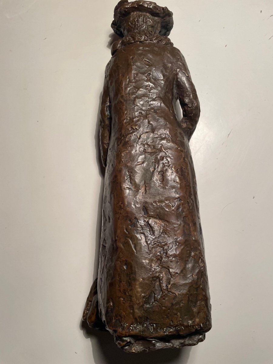 Bronze Old Lady With Fox By Bergman-photo-4