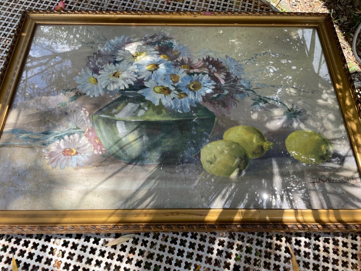 Still Life With Daisies And Lemon-photo-1