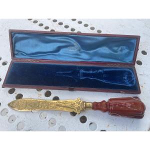 Gilt Bronze And Agate Letter Opener