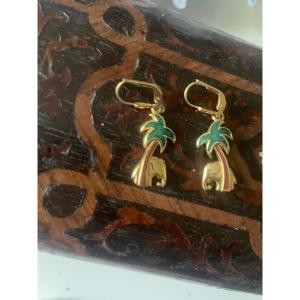 Gold Palm Tree Earrings 