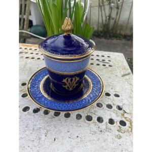 Porcelain Covered Cup And Saucer 