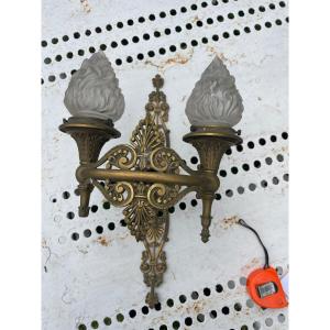 Applique flambeaux Bronze Doré XIX Eme 