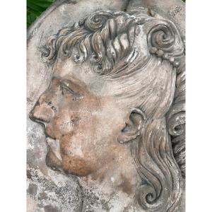 Terracotta Profile Of Young Curly Woman 