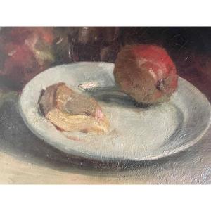 Nature Morte Au Fromage Et Fruits 