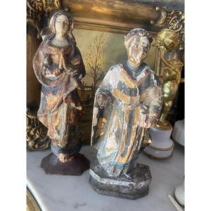 Pair Of 18th Century Religious Statuary 