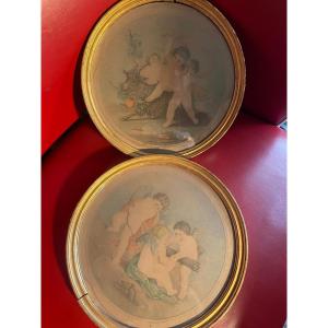 Pair Of Medallion Engravings By Bartolozzi