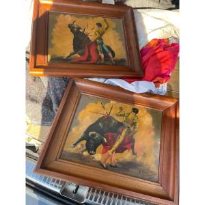 Pair Of Bullfighting Paintings 