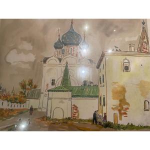 Lithograph By Yves Brayer: Suzdal, Russia 