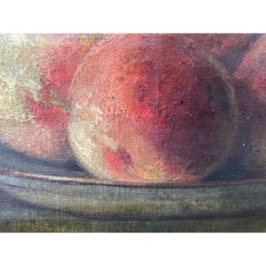 Still Life With Peaches By Lelong 