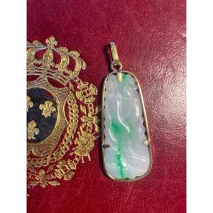 Pendentif Or Et Jade 