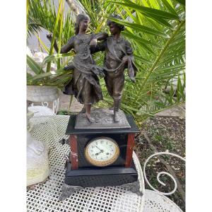 Marble And Spelter Mantel Clock 