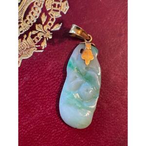 Pendentif Jade Et Or 