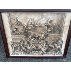 Large Engraving XVIII Eme Ch. Lebrun 