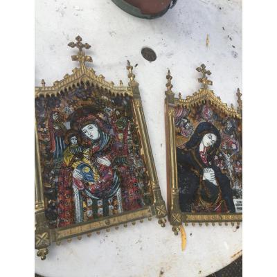 Pair Of Icons Fixed Under Glass