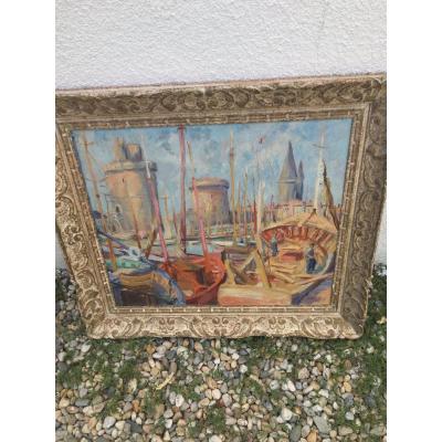 Oil On Canvas: The Port Of La Rochelle