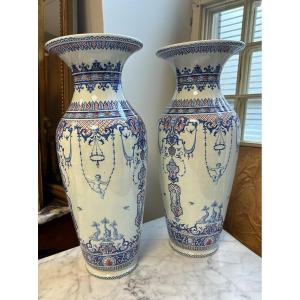 Paire De Vases En Gien