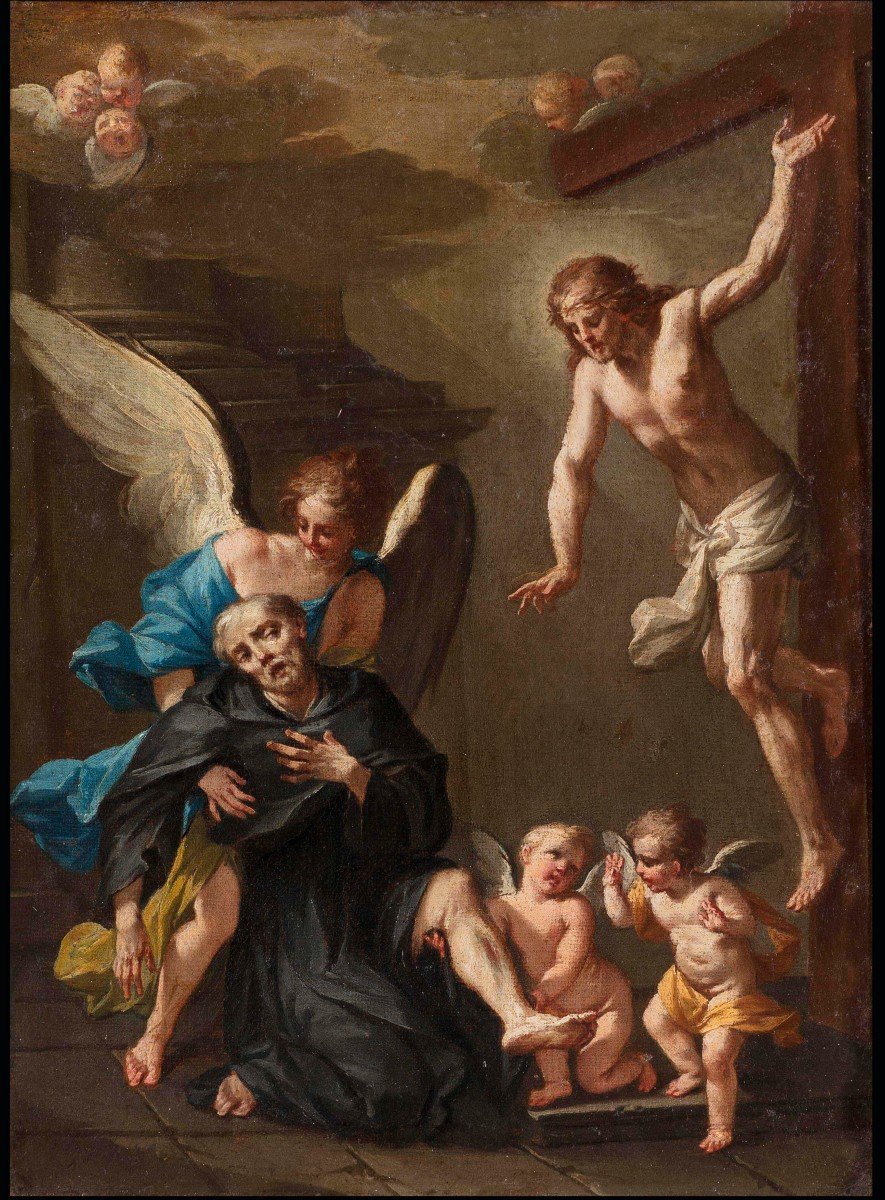 Clemente Ruta  (Parma 1685-1767) La Vision De Saint Pellegrino Laziosi