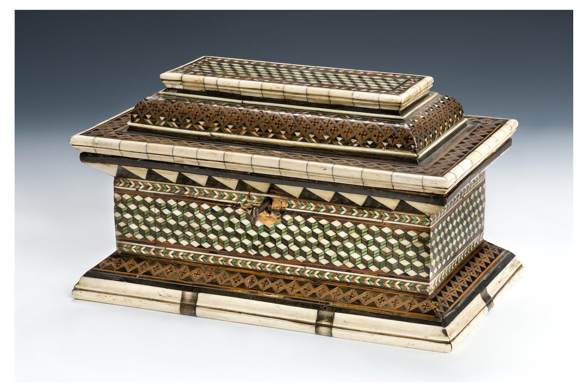 Stained Bone And Horn Marquetry Casket. Embriachi Workshops, 15c.