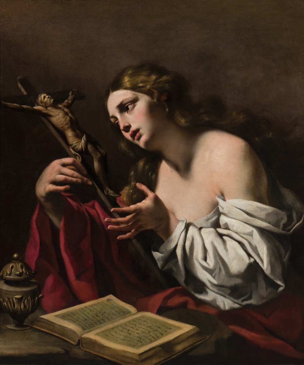 Luca Ferrari, Dit Luca Da Reggio (1605 –1654)Madeleine adorant le crucifix-photo-2