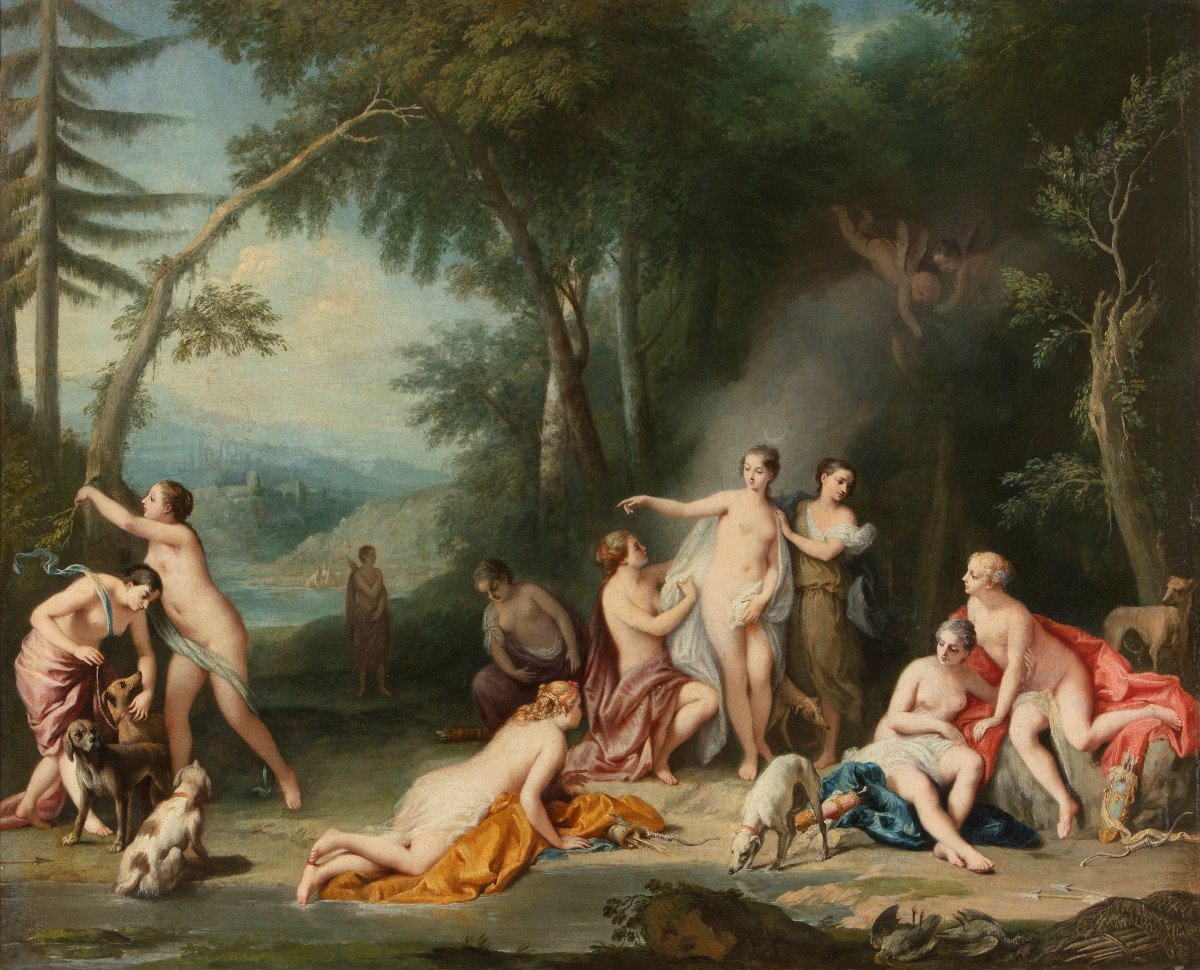 Jacopo Amigoni (Venise 1682 – Madrid 1752)  Diane Et Les Nymphes