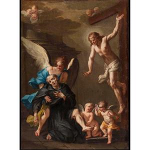 Clemente Ruta  (parma 1685-1767) La Vision De Saint Pellegrino Laziosi