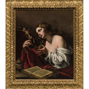 Luca Ferrari, Detto Luca Da Reggio (1605 – 1654)magdalene Adoring The Crucifix