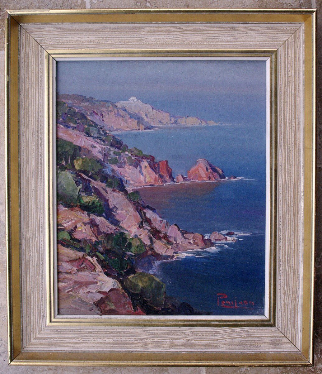 Painting 1930 Costa Brava By Ferran Ponsjoan -photo-2