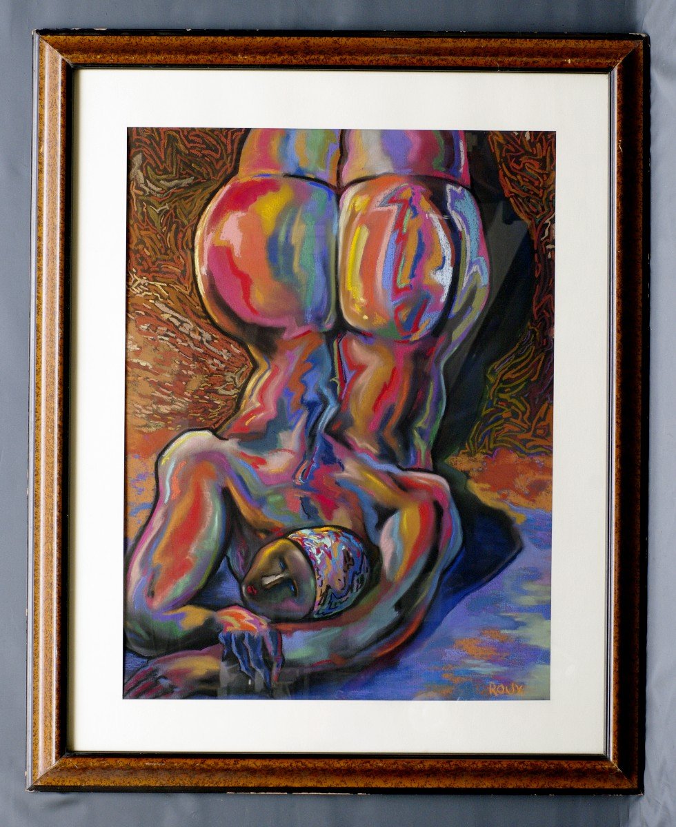 Jacques Roux Nude Large Pastel -photo-2