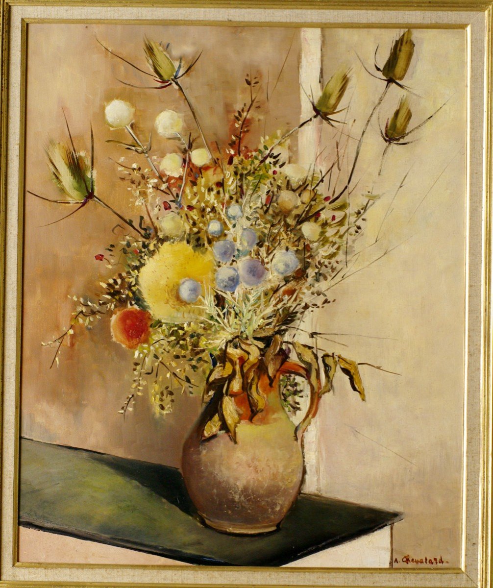 Large Bouquet Of Thistles André Chevalard 1970-photo-2