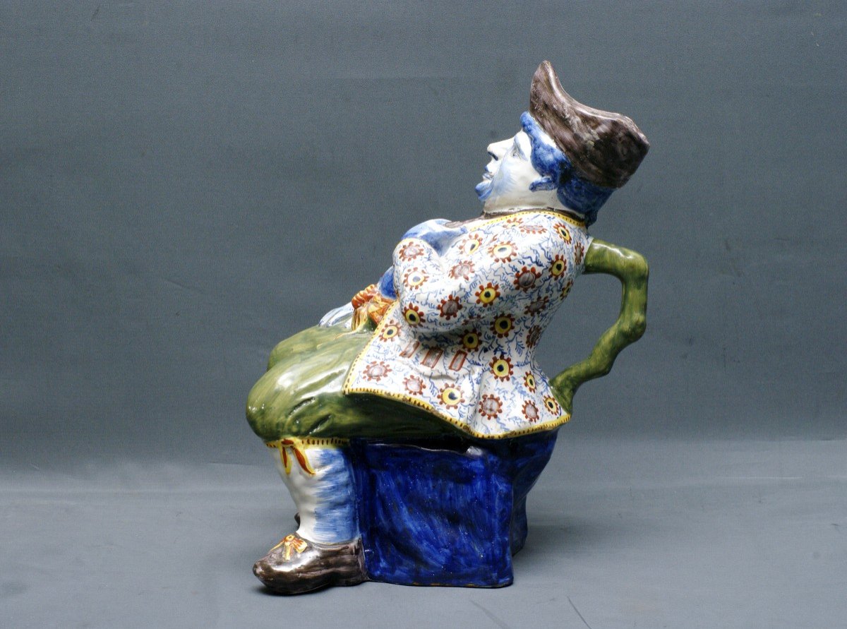 Large Delft Pitcher 18th Century Jacquot Pot Height 32cm-photo-4