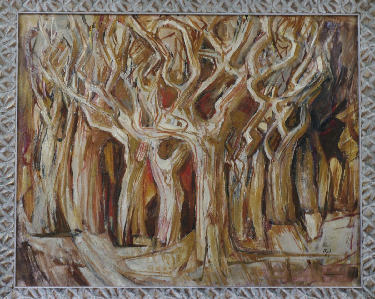 La Forêt Tableau 1957 Monogramme Aw-photo-2