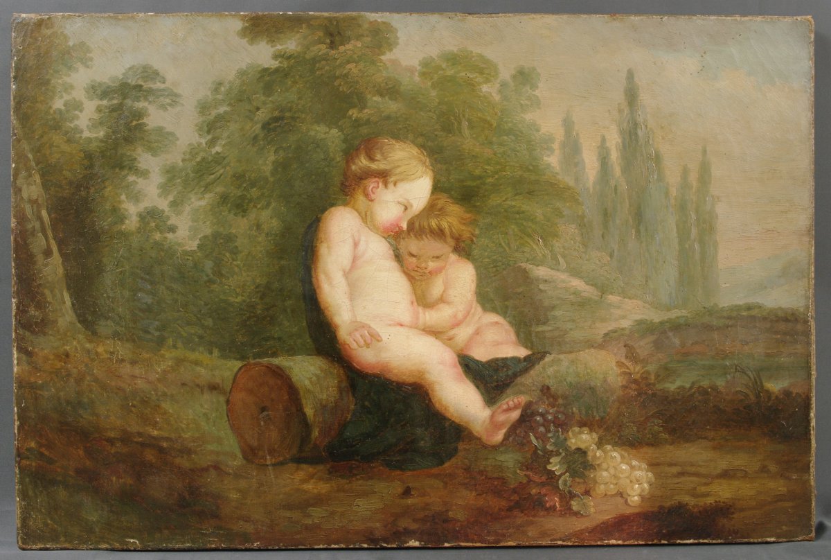 Tableau Fin 18ème Putti Chérubins 