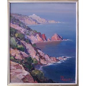 Painting 1930 Costa Brava By Ferran Ponsjoan 