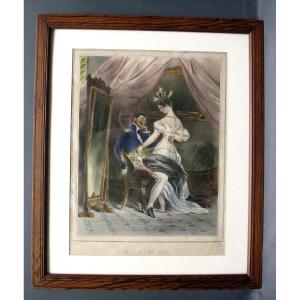  Lithograph 1830 The Honeymoon By Pierre Numa Bassaget Eroticism