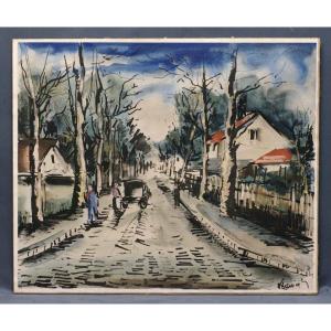 Lithographie Vlaminck N°8 Sur 15exp Hors Commerce Après l'Orage 1950 Spitzer près de Pontoise 