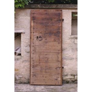 17th Century Savoyard Chalet Door All Authentic Wood Lock Hinge Nails