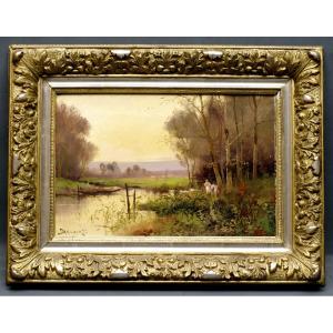 Landscape Painting Signed Dancourt Early 20th Century